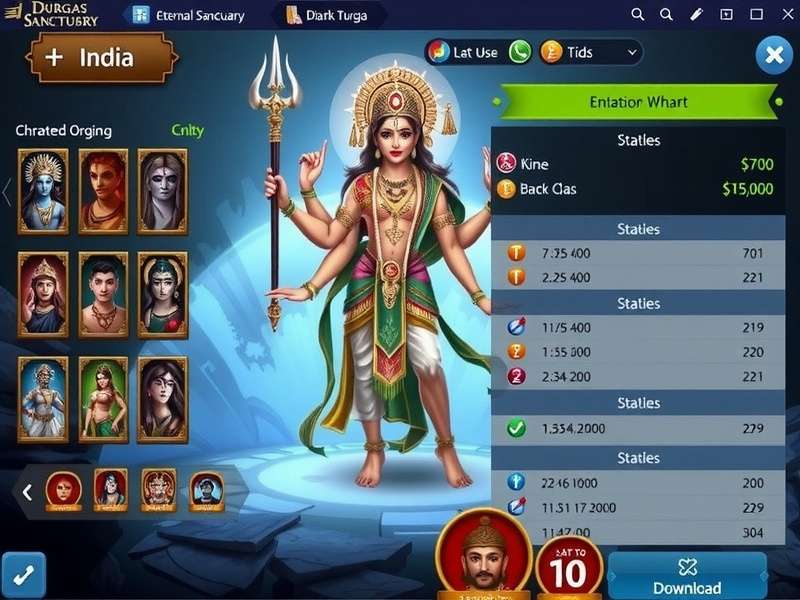 Durga S Eternal Sanctuary character customization screen